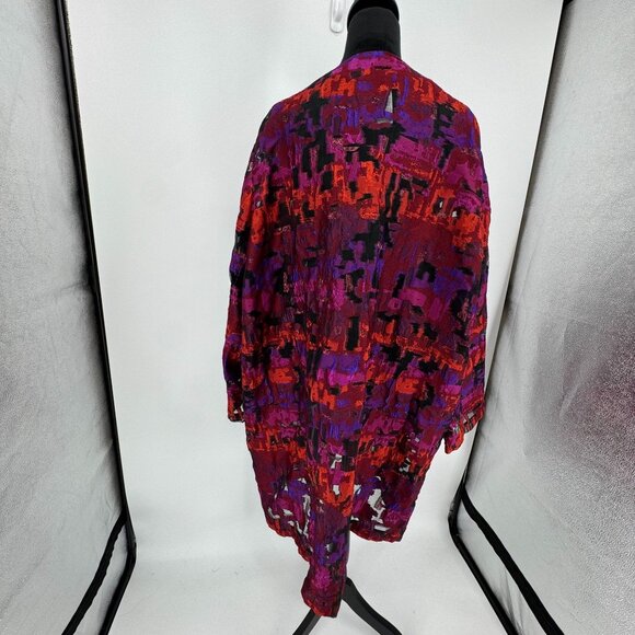 Italy Abstract Artsy Jacket Womens‎ Size 20 Art Wear Lagenlook Lightweight Party - Picture 5 of 6